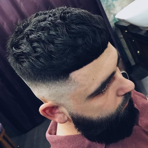 Textured French Crop + Shaved Fade + Beard