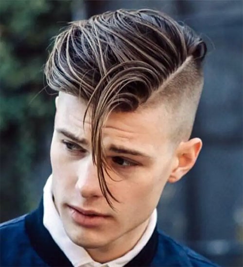 Textured Long Comb Over with Undercut