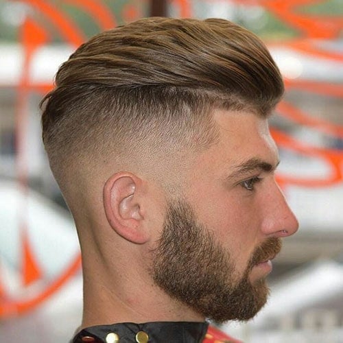 Textured Slick Back Hair Undercut