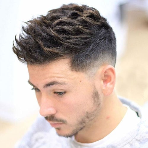 Textured Spiky Hair + Low Fade