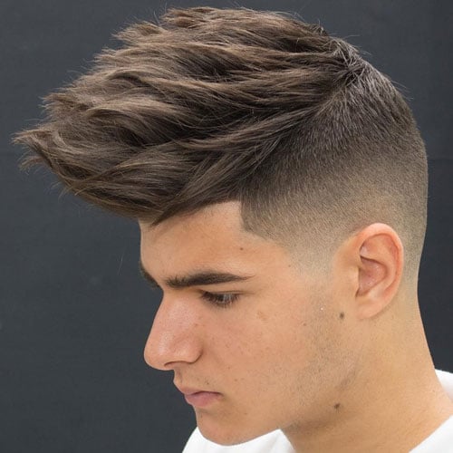 Textured Spiky Hair with Skin Fade and Line Up