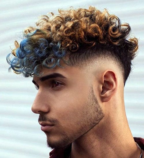 Thick Curly Hair with Low Skin Fade