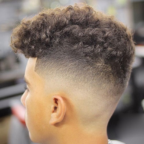 Thick Curly Top + Skin Fade + Edge Up