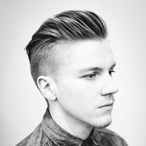 Thick Men's Haircuts - Slicked Back Undercut