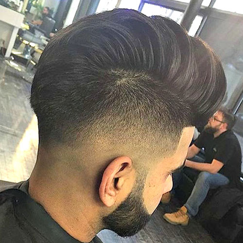 Thick Mohawk Fade with Edge Up and Beard