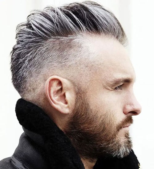 Thick Slick Back Undercut Fade and Beard