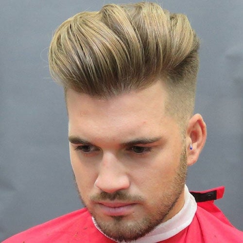 Thick Textured Slick Back Fade