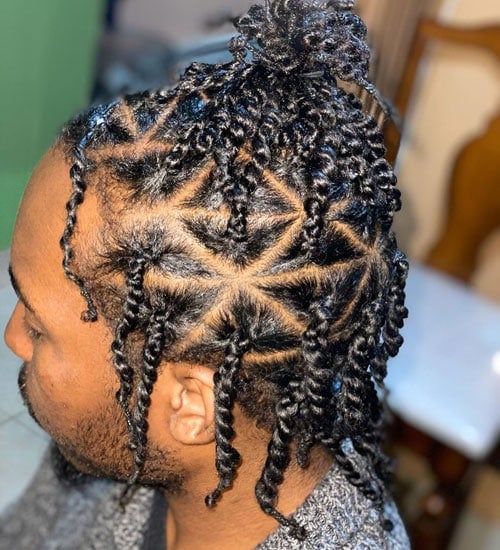 Triangle Pattern Dreadlocks with Twists