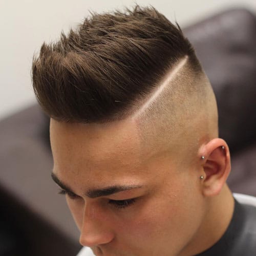 Undercut Fade with Hard Part and Textured Spikes