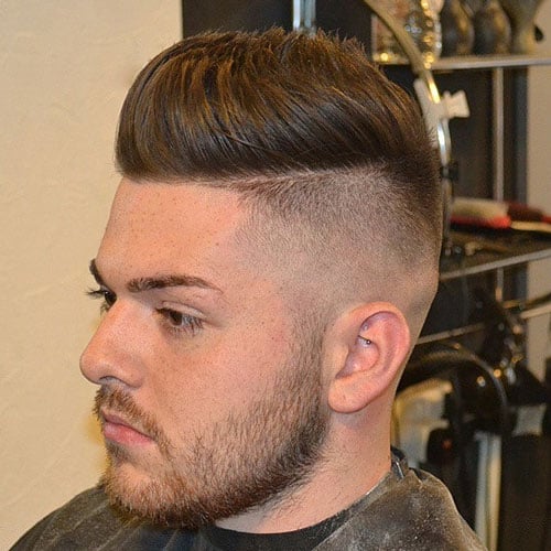 Undercut with Brushed up Hair and Scruff Beard