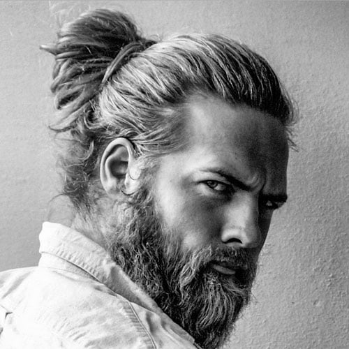 Viking Man Bun with Beard