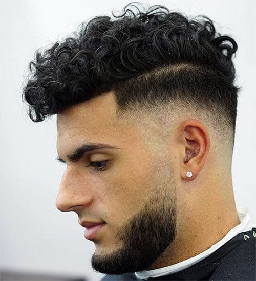 Wavy Hair Fade and Beard