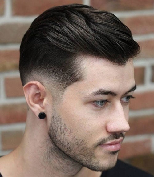 Widow's Peak Bald Fade with Longer Hair on Top